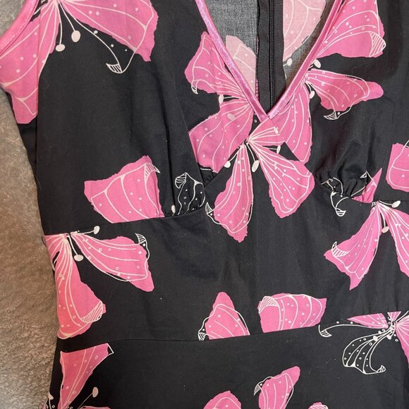 Speechless Juniors Floral Retro Babydoll Scalloped Hem Fit Flare Midi Dress 3 - Picture 6 of 14